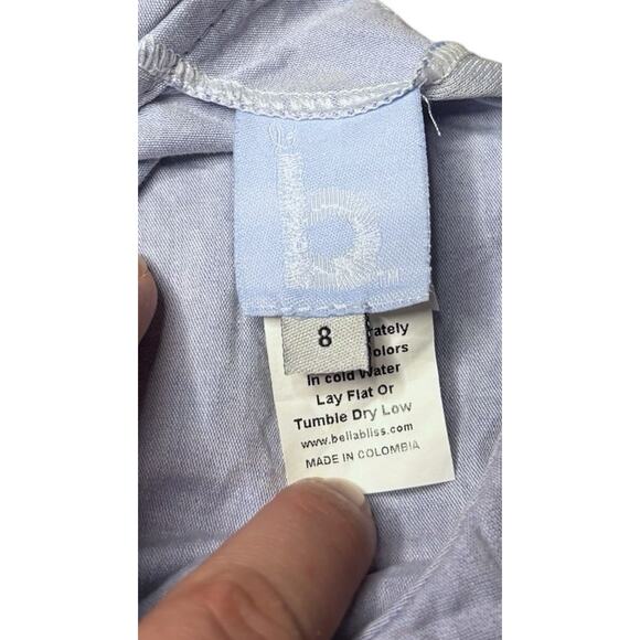 BELLA BLISS Long Sleeve Pima Scallop Collar Long Sleeve Blouse Size 8 - Picture 3 of 9